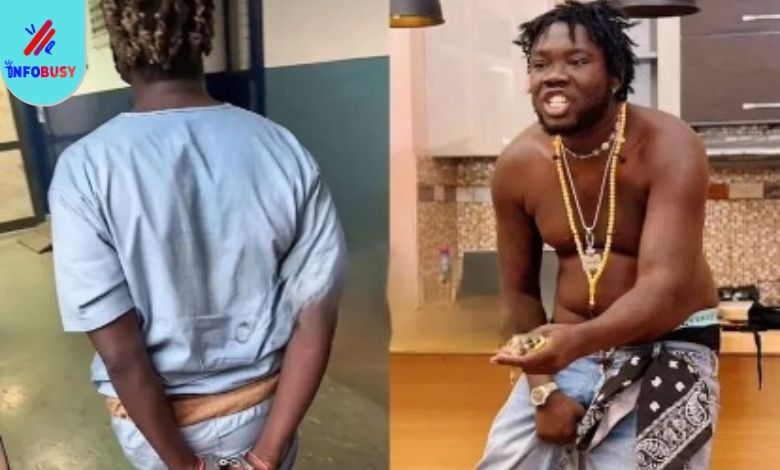 Showboy arriving at court under police escort