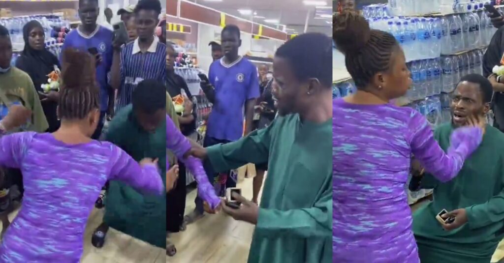 Man Smashes Girlfriend’s Phone After Proposal Rejection 1 Man smashing girlfriend’s phone after proposal rejection in supermarket