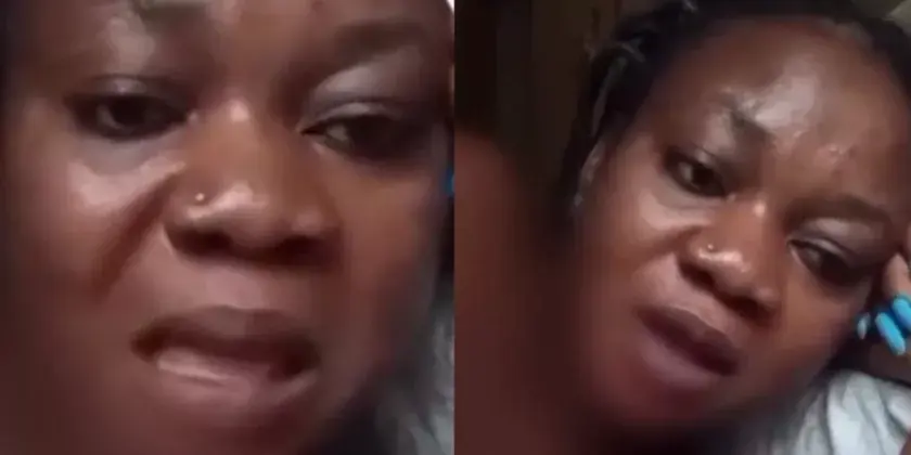 40-year-old woman emotionally speaking about being single on social media