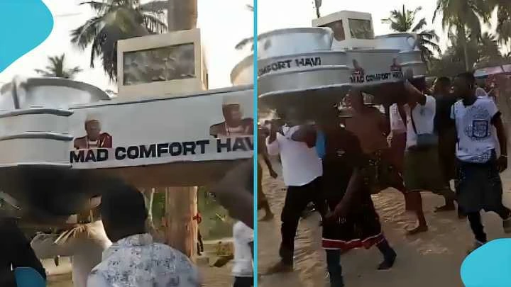 Community honours Madam Comfort Havi with a porridge bowl coffin in a touching funeral tribute.